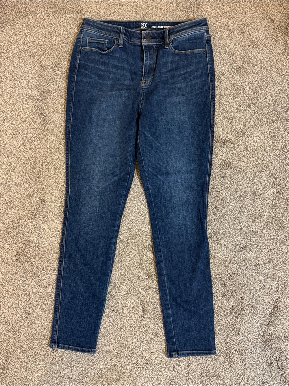 New York & Company Dark Blue High Rise Skinny Jeans